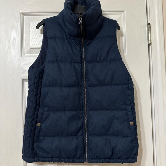 Navy blue puffer vest with zipper - Picture 1 of 3